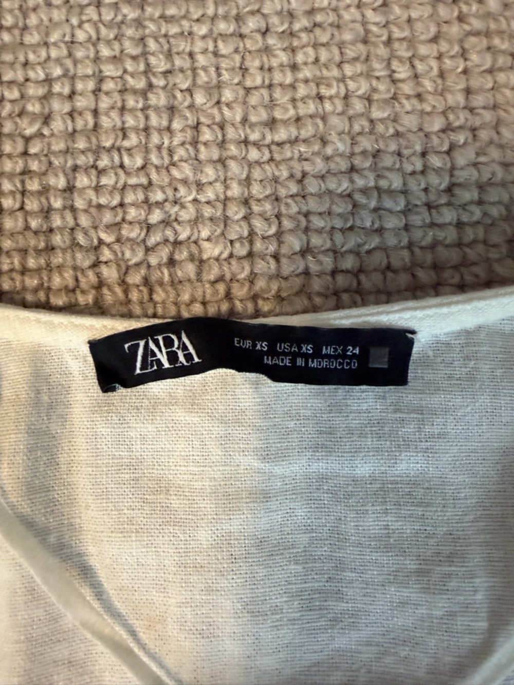 Zara Women’s White Linen Dress (Size XS) - Picture 4 of 7